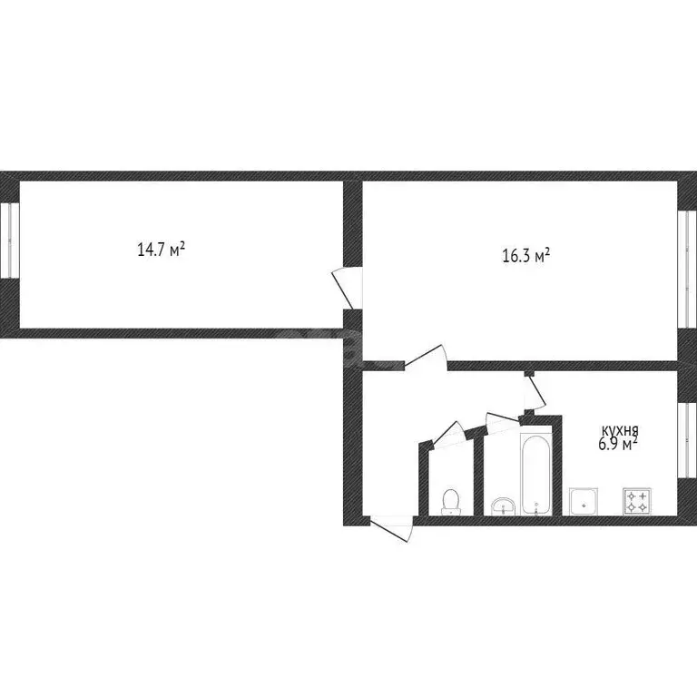 2-комнатная квартира: Губаха, Октябрьский проспект, 6 (43.5 м) - Фото 1
