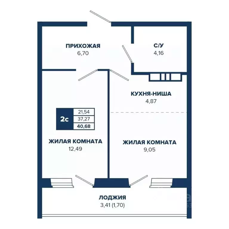2-к кв. Новосибирская область, Новосибирск Знаменский кв-л,  (40.68 м) - Фото 0