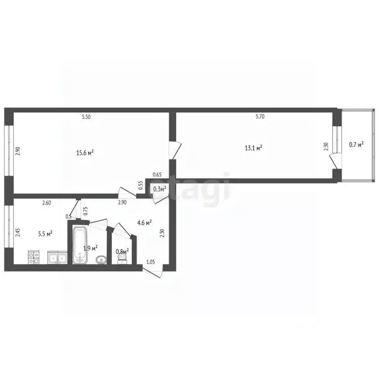 2-к кв. Мордовия, Саранск ул. Александра Невского, 103 (41.8 м) - Фото 2