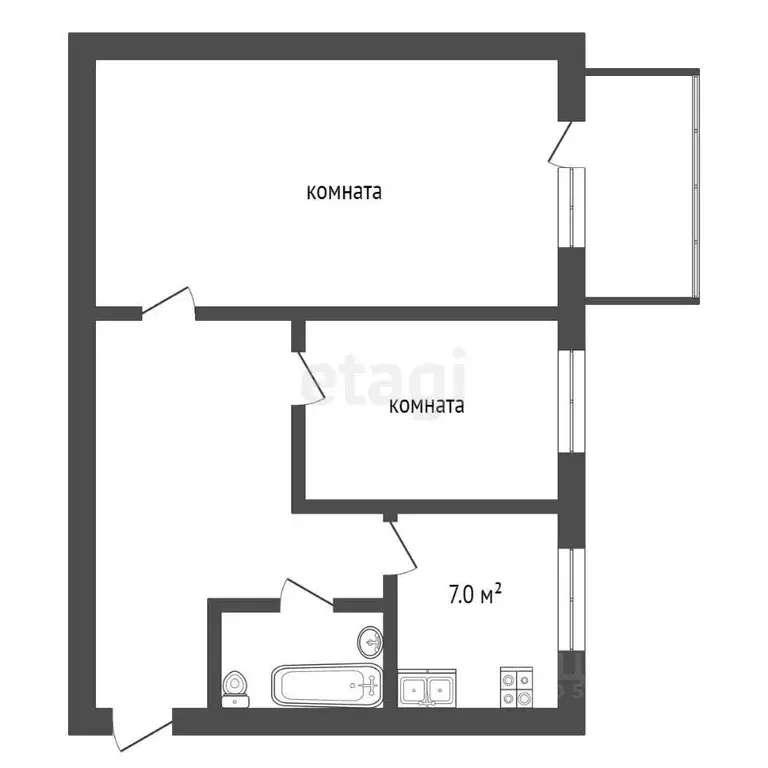2-к кв. Забайкальский край, Чита ул. Ватутина, 20 (41.0 м) - Фото 1