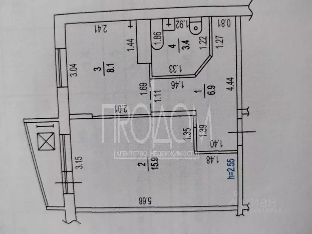 1-к кв. Алтайский край, Новоалтайск ул. Космонавтов, 21 (34.3 м) - Фото 2