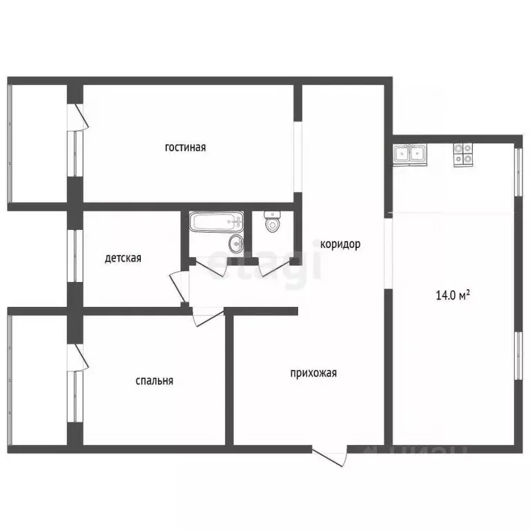 4-к кв. Владимирская область, Муром ул. Артема, 20 (92.1 м) - Фото 1