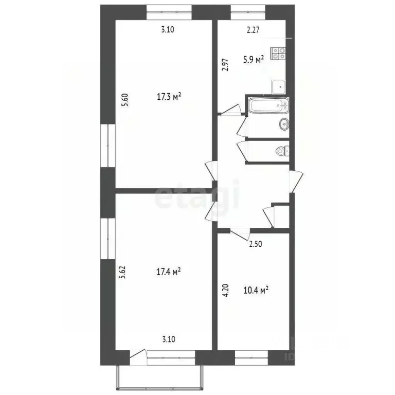 3-к кв. Белгородская область, Белгород ул. 5 Августа, 14 (61.5 м) - Фото 1