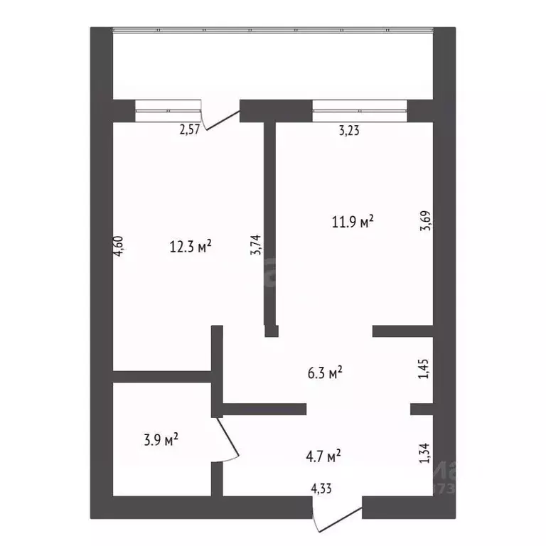 1-к кв. Амурская область, Благовещенск ул. Горького, 40 (44.3 м) - Фото 2