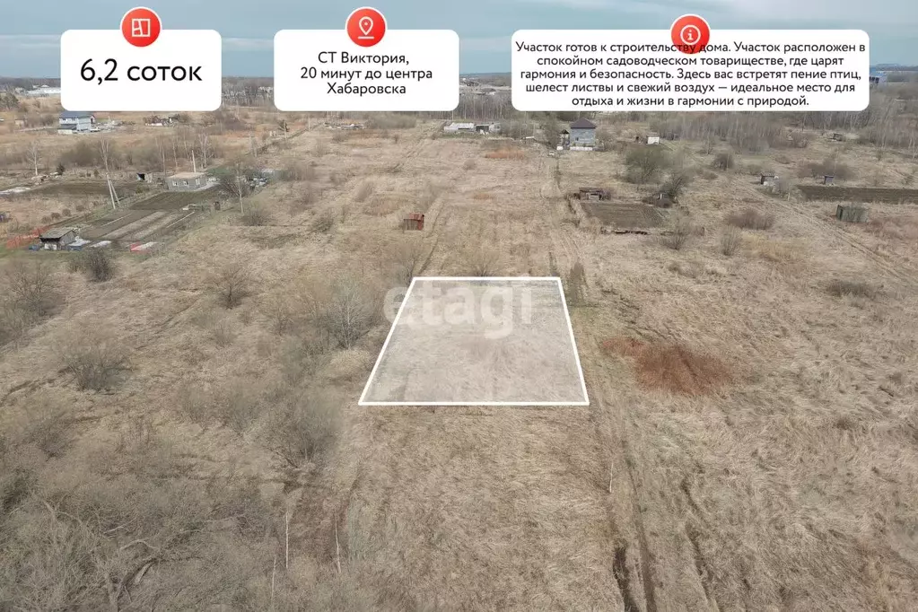 Участок в Хабаровский край, Хабаровск Виктория садовое товарищество,  ... - Фото 1