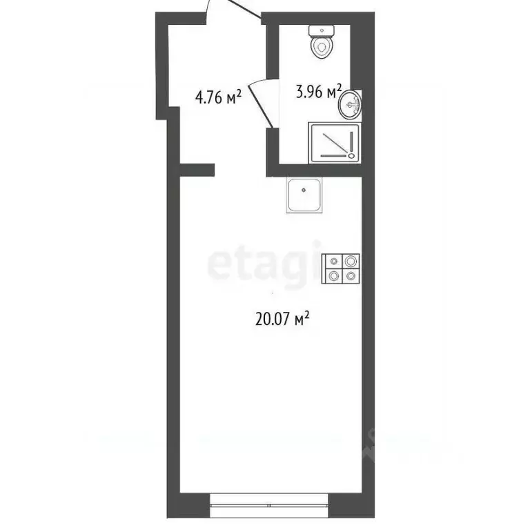 Студия Тюменская область, Тюмень Лесобаза мкр, Кедровый Берег жилой ... - Фото 0