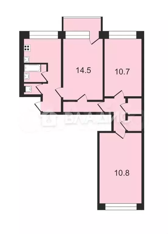 3-к. квартира, 56 м, 6/8 эт. - Фото 0