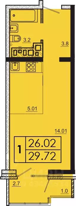 1-к кв. Иркутская область, Иркутск Ново-Ленино мкр, Мега жилой ... - Фото 0