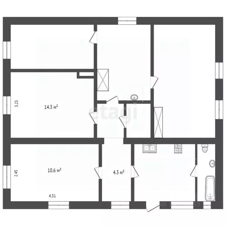 Дом в Крым, Первомайское пгт ул. Ленина, 124 (89 м) - Фото 2