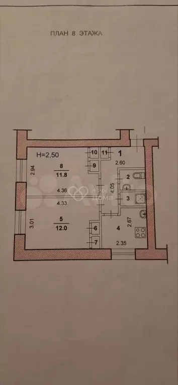 2-к. квартира, 40,4 м, 8/9 эт. - Фото 0