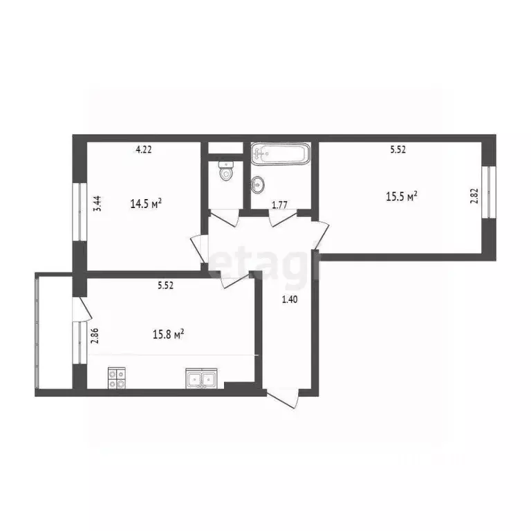 2-к кв. Мордовия, Саранск ул. Тани Бибиной, 3/6 (58.5 м) - Фото 1