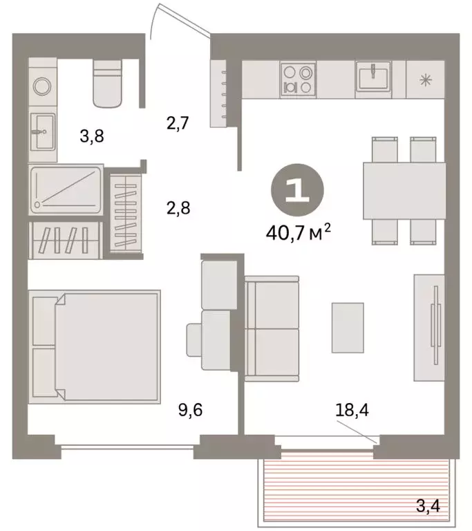 1-комнатная квартира: Екатеринбург, жилой район Сортировочный, ... - Фото 2