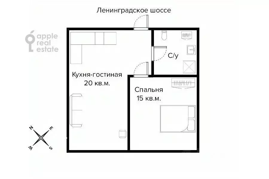 2-к кв. Москва Ленинградский просп., 37/6 (53.0 м) - Фото 2