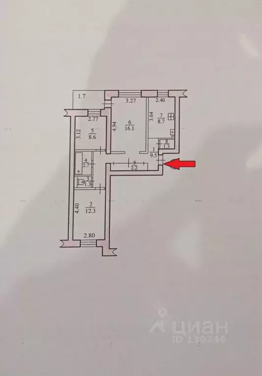 3-к кв. Еврейская автономная область, Биробиджан ул. Ленина, 42 (62.7 ... - Фото 2