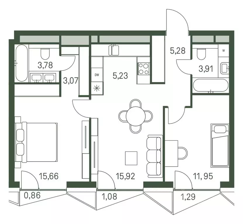 2-к кв. Москва проезд 3-й Красногорский, 5 (65.78 м) - Фото 0