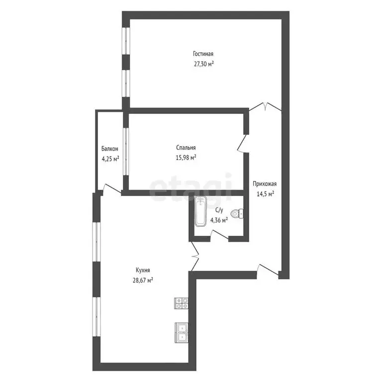 2-комнатная квартира: Каспийск, Западная улица, 2 (95 м) - Фото 0