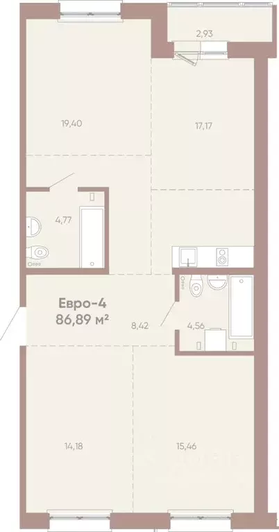 3-к кв. Иркутская область, Иркутск Советская ул., 109/3 (86.89 м) - Фото 0