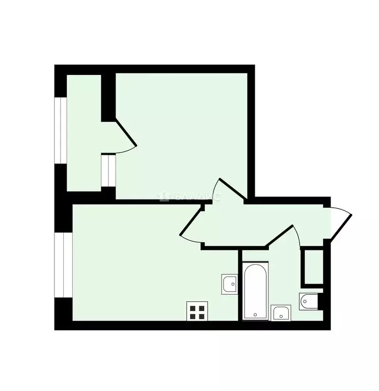 1-комнатная квартира: Санкт-Петербург, Октябрьская набережная, 40 ... - Фото 1