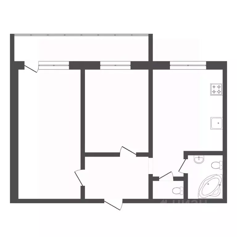 2-к кв. Тюменская область, Тюмень ул. Газовиков, 22 (45.8 м) - Фото 1
