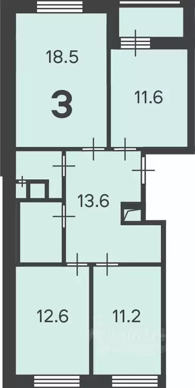 3-к кв. Москва ул. Обручева, 7 (73.3 м) - Фото 1