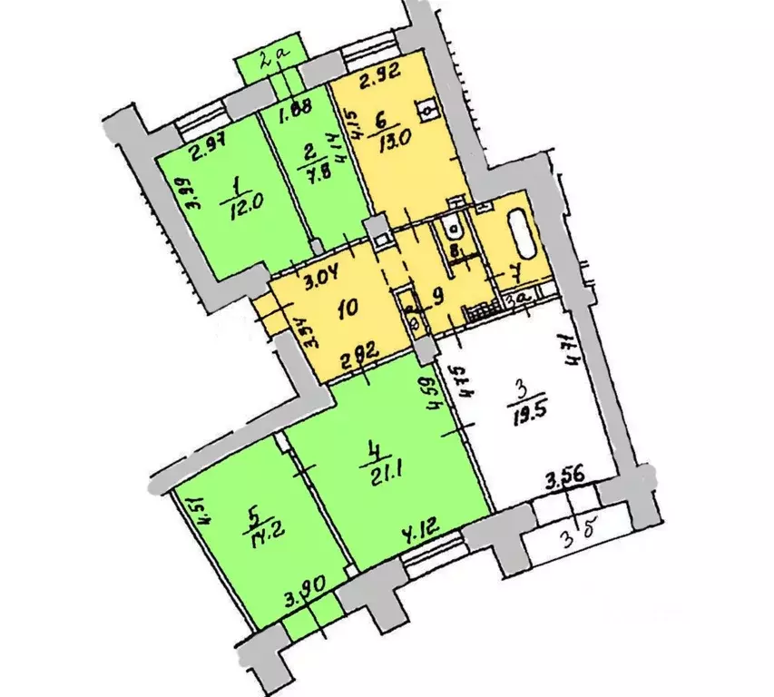 Комната Москва Ростовская наб., 5 (55.4 м) - Фото 1