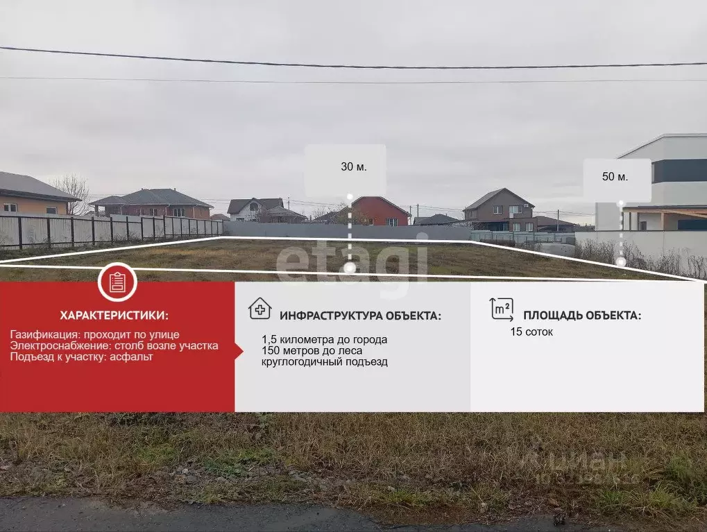 Участок в Белгородская область, Губкин пер. Малиновый, 6 (15.0 сот.) - Фото 1