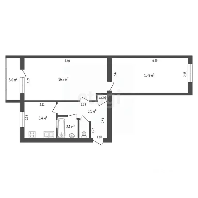 2-к кв. Крым, Евпатория ул. Некрасова, 85 (44.4 м) - Фото 2