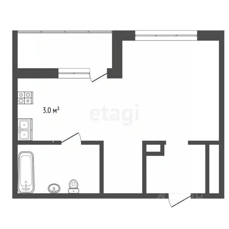 Студия Тюменская область, Тюменский муниципальный округ, д. Патрушева ... - Фото 2