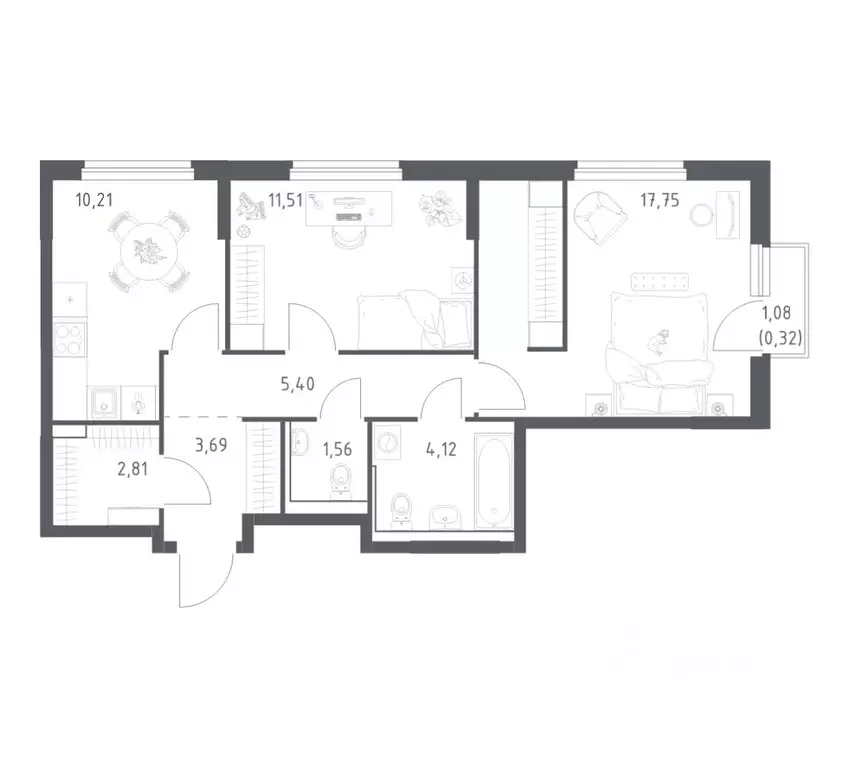 2-к кв. Ростовская область, Ростов-на-Дону Донские Легенды жилой ... - Фото 1