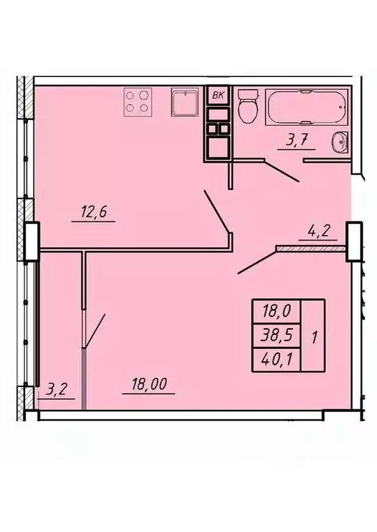 1-к кв. Ивановская область, Иваново Видный мкр,  (40.1 м) - Фото 0