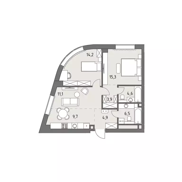 3-комнатная квартира: Москва, ЖК Родина Парк, к1 (70.1 м) - Фото 0