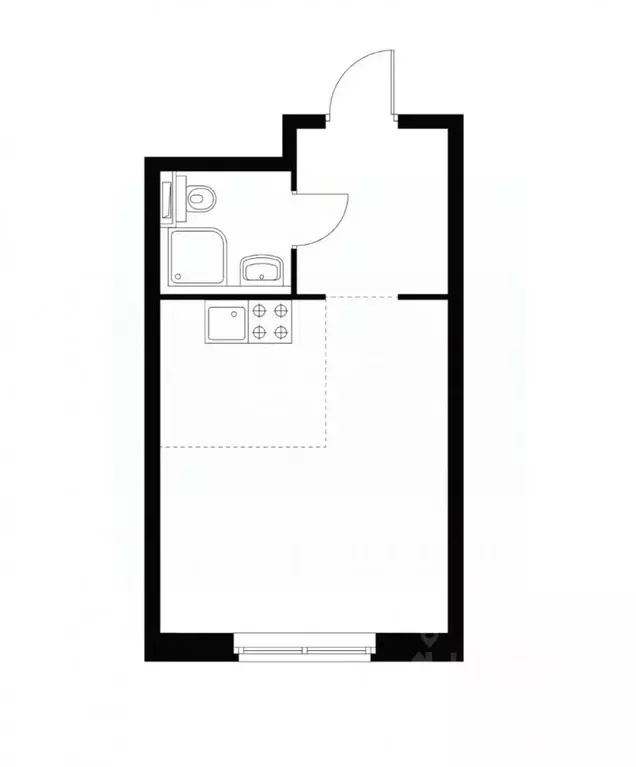 Студия Санкт-Петербург просп. Орлово-Денисовский, 19к3 (26.9 м) - Фото 1