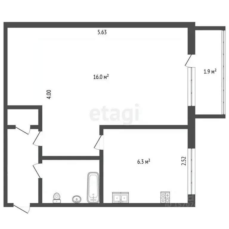 1-к кв. Санкт-Петербург ул. Маршала Тухачевского, 33 (30.8 м) - Фото 2