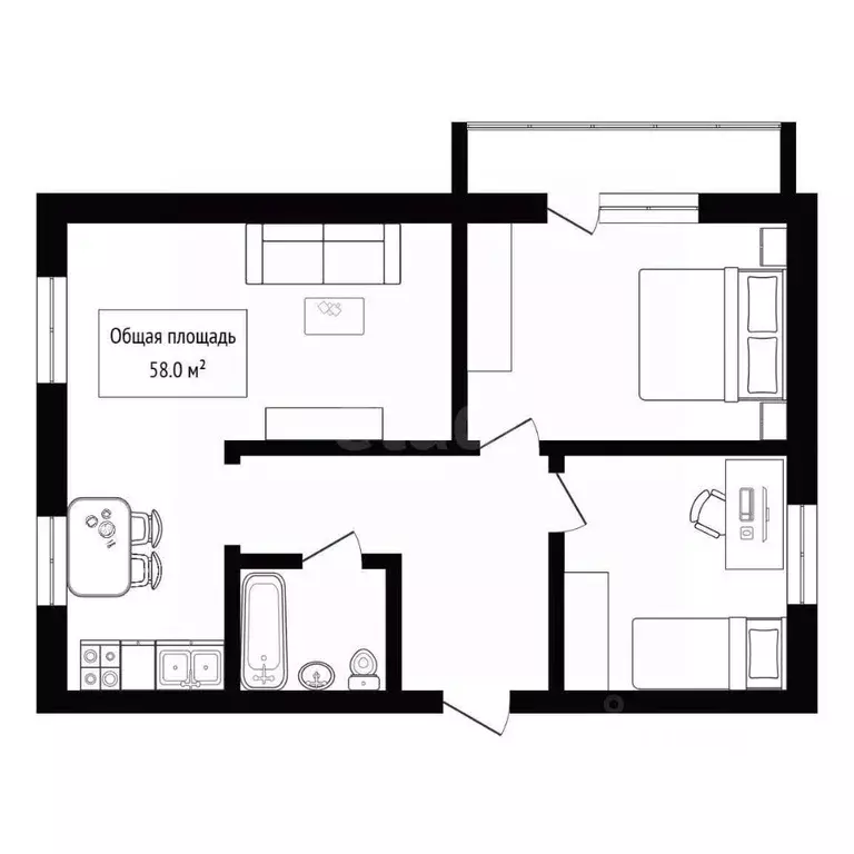 3-к кв. Алтай, Горно-Алтайск ул. Григория Чорос-Гуркина (60.1 м) - Фото 2