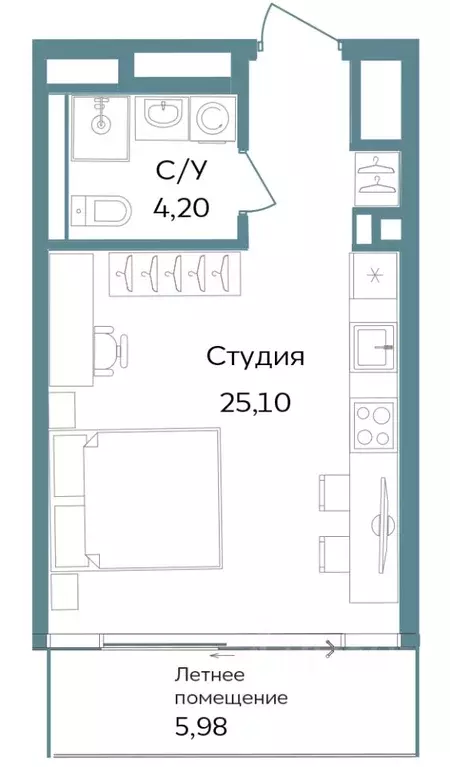 Студия Крым, Саки ул. Морская (35.28 м) - Фото 0