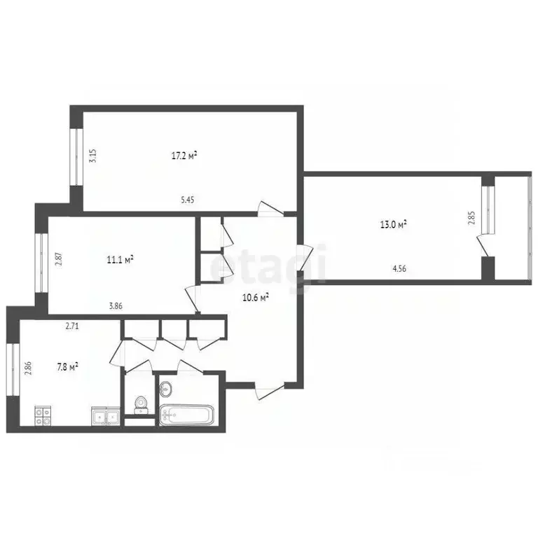 3-к кв. Ямало-Ненецкий АО, Новый Уренгой Восточный мкр, 2/1 (67.0 м) - Фото 1