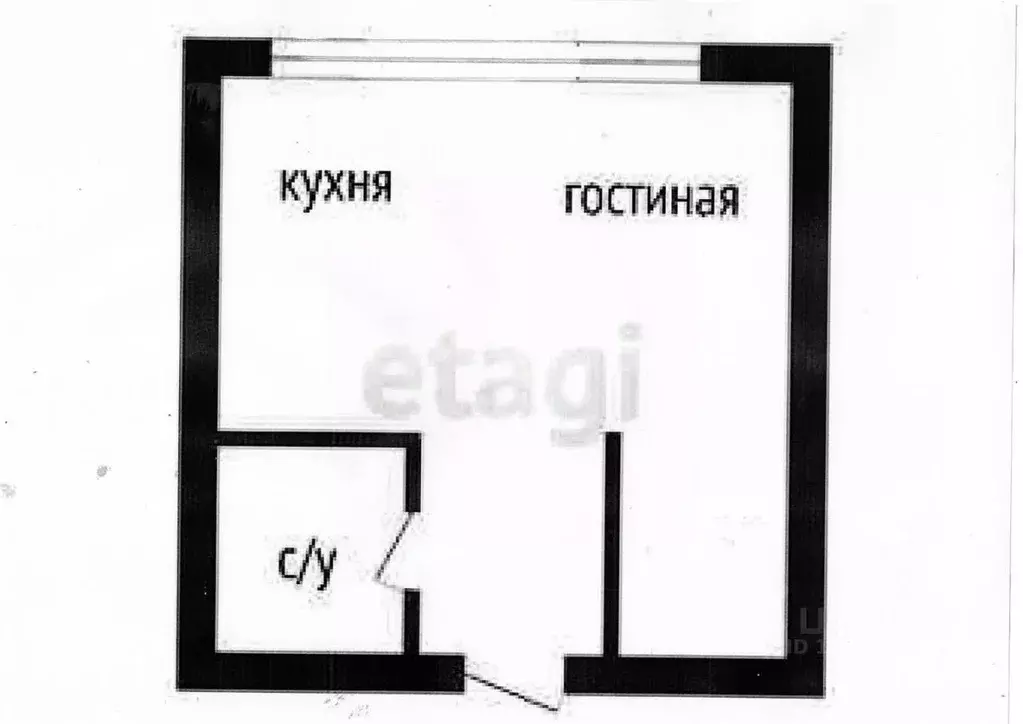 Студия Приморский край, Владивосток Фастовская ул., 29 (32.3 м) - Фото 1