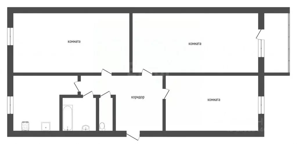 3-к кв. Тюменская область, Тюмень ул. Воровского, 21 (61.7 м) - Фото 2