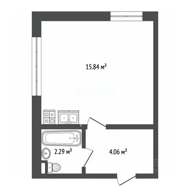 1-к кв. Самарская область, Самара пос. Береза, 3-й кв-л, 2 (23.0 м) - Фото 1
