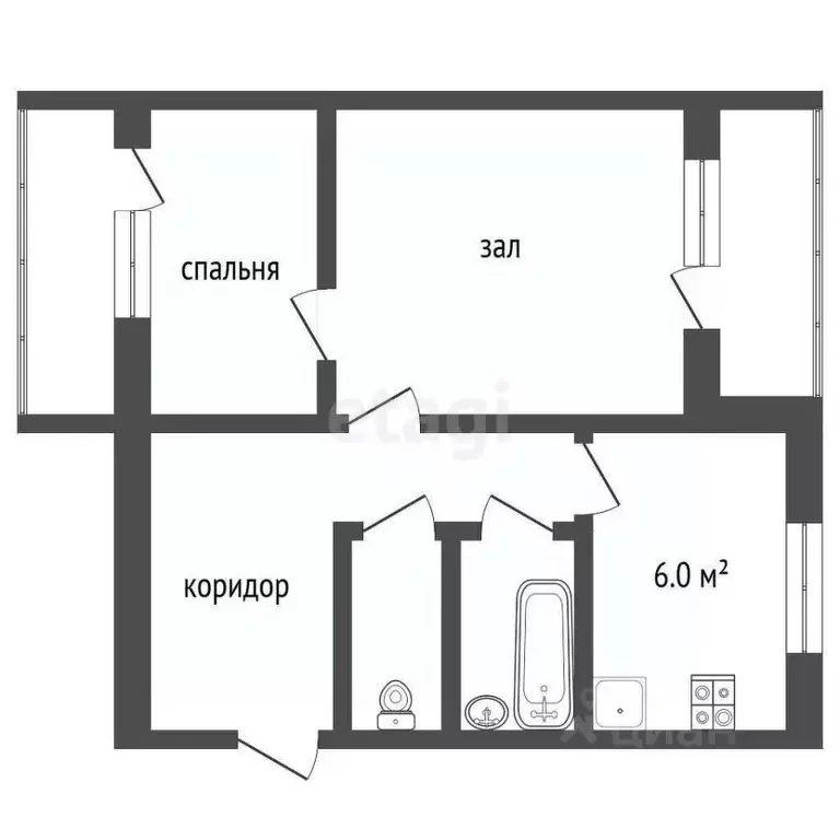 2-к кв. Калужская область, Кременки г. Жуковский муниципальный округ, ... - Фото 2