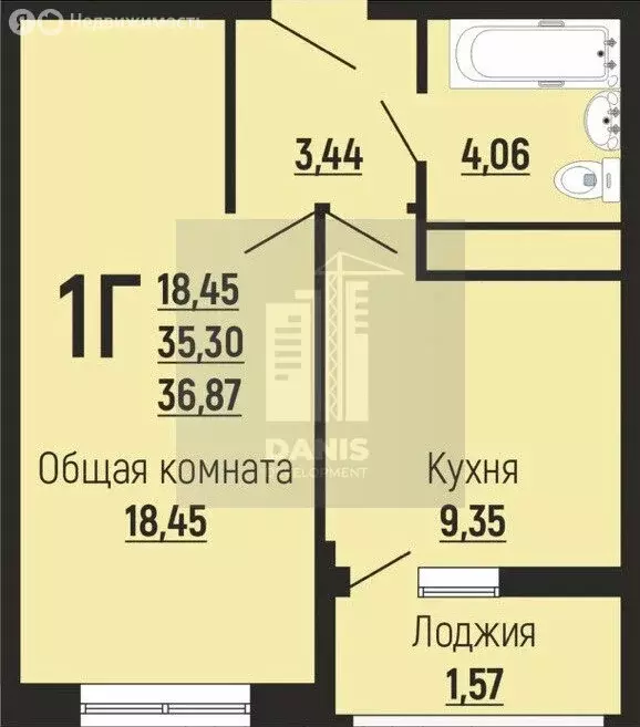 1-комнатная квартира: Краснодар, Прикубанский внутригородской округ, ... - Фото 0