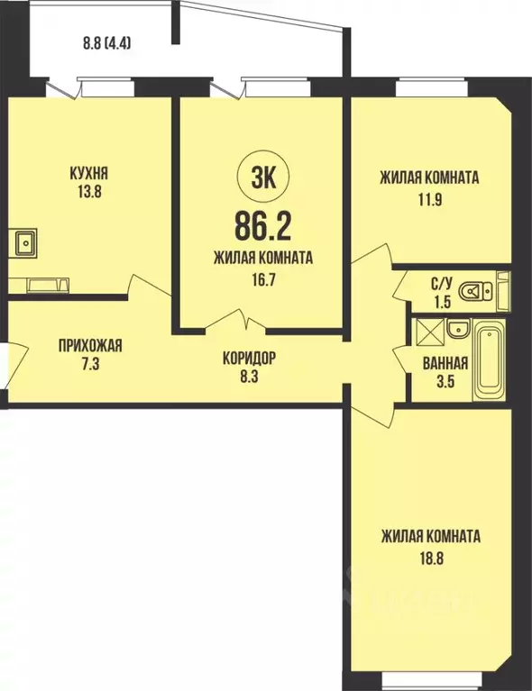 3-к кв. Новосибирская область, Новосибирск ул. Декоративный Питомник, ... - Фото 1