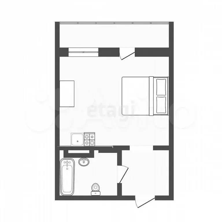 Квартира-студия, 26,6 м, 5/18 эт. - Фото 0