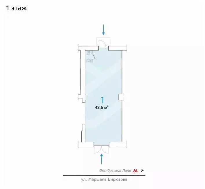 Помещение свободного назначения в Москва ул. Маршала Бирюзова, 16 (44 ... - Фото 2