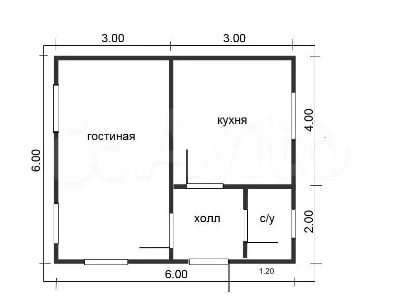 дом 54 м на участке 7 сот. - Фото 1