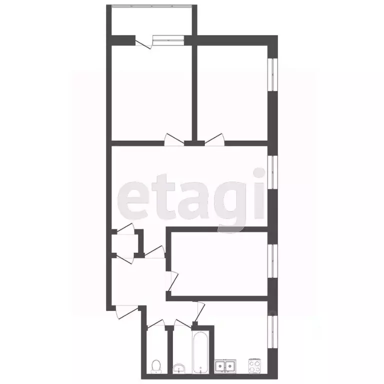 4-к кв. Тюменская область, Тюмень ул. Беляева, 21 (61.0 м) - Фото 2