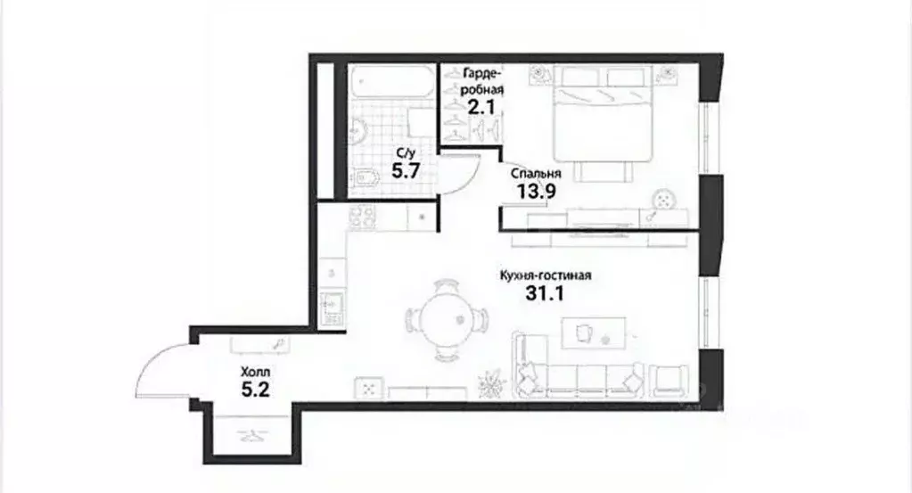 2-к кв. Москва просп. Лихачева, 22 (58.0 м) - Фото 1