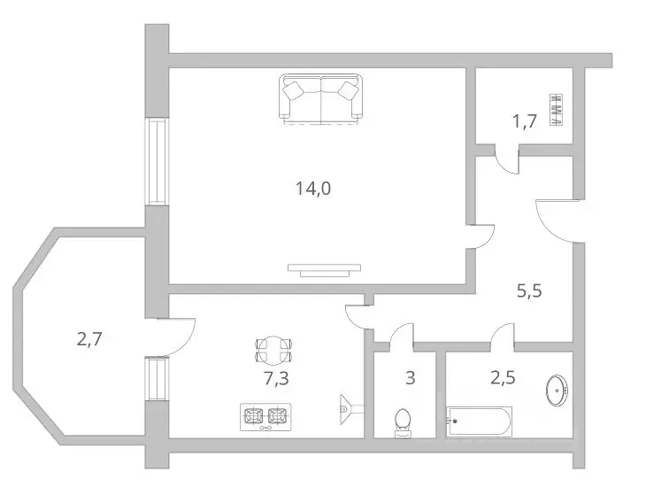 1-к кв. Омская область, Омск Омская ул., 132 (32.1 м) - Фото 1