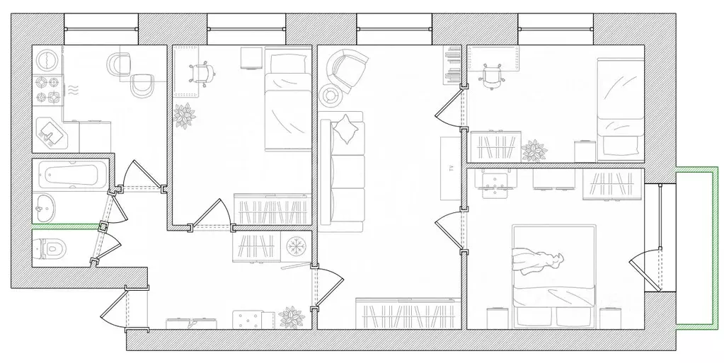 4-к кв. Калужская область, Белоусово г. Жуковский муниципальный округ, ... - Фото 2