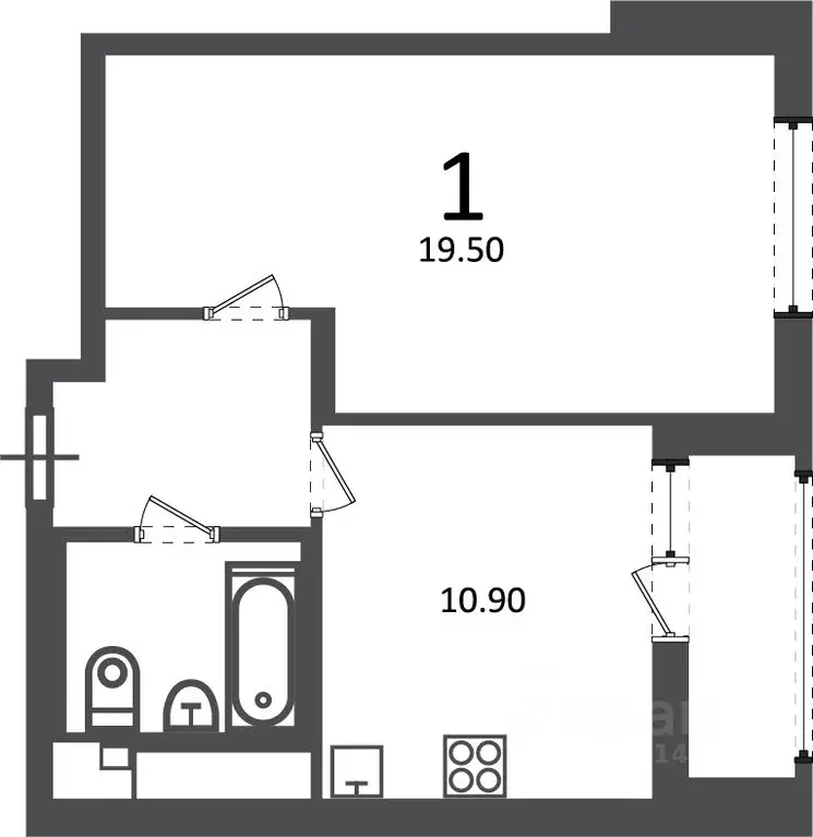 1-к кв. Москва Кусковская ул., 12/1 (38.8 м) - Фото 1